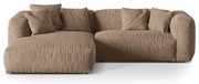Jasnobrązowy aksamitny narożnik modułowy (lewostronny/z szezlongiem) Martina – Micadoni
