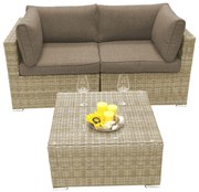 Rattanowy zestaw regulowany SEVILLA dla 2-3 osób (beżowy)