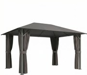 Outsunny Altana ok. 4x3m Wodoodporna Stabilna Zimowa Altana z Moskitierą, 4 ścianami, wentylacją i otworami odpływowymi | Aosom PL