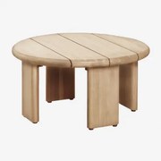 Okrągły Stolik Pomocniczy Ø70 Cm Z Drewna Akacjowego Famara Jasny Akacjowy Brąz - Sklum