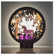 Li-Go 23568/DUB2 - ściemnialna dekoracja stołowa LED/12W/230V 20x22 cm dąb