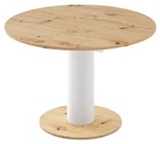 Stół rozkładany SOLO LUX 100(144)x100 dąb/biały HUBERTUS