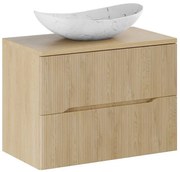 Szafka pod umywalkę NORDIC CREMONA 2S 60cm dąb cremona z umywalką nablatową LENA COMAD