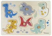 Drewniane puzzle (liczba elementów 6) Dinosaurs – Kindsgut