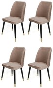 Zestaw krzeseł do jadalni Hugo Beige and Black, 4 szt.