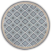 Żółto-niebieski okrągły dywan odpowiedni na zewnątrz ø 160 cm Zia Trellis – Flair Rugs