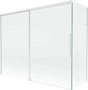 Mexen Rox parawan nawannowy 2-skrzydłowy rozsuwany 190 + 80 x 150 cm, transparent, biały - 8C9-190-080-20-00