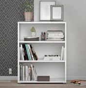 Niski regał do biura z dwoma półkami Prima biały