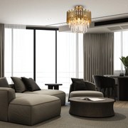 Lampa sufitowa ASPEN GOLD 6xE14, , kryształowa, glamour, złota