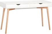 Biurko z 2 szufladami - MDF - białe - SKANDI