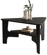 Czarny trójkątny stolik kawowy z półką C3-R56