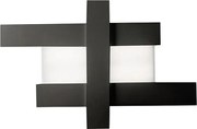 Nowoczesny design, 40W, czarna lampa ścienna LED - geometryczna konstrukcja stalowa, ciepłe światło 3000K, 2620lm, szerokość 84cm, IP20