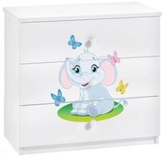 Biała komoda dziecięca ze słonikiem G3-P92