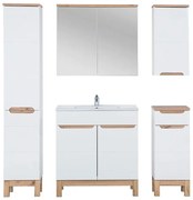 Zestaw mebli łazienkowych z umywalką 80 cm z koszem biały połyskW5-R44