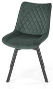 K520 krzesło velvet ciemno zielony, obracane, nowoczesne, metalowy stelaż