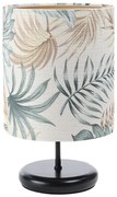 Czarna lampka nocna boho z abażurem w liście - S399 G4-H58