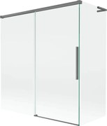 Mexen Rox L parawan nawannowy 2-skrzydłowy rozsuwany 150 + 70 x 150 cm, transparent, gun metal - 8C9L-150-070-95-00