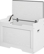 HOMCOM Skrzynia na przechowywanie 103 litry, ławka z miejscem na przechowywanie z zawiasem bezpieczeństwa, poduszką, do różnych pomieszczeń, Biały