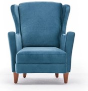 Niebieski fotel typu uszak Lola Brejer – Artie