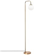 Biała/w kolorze mosiądzu lampa stojąca ze szklanym kloszem (wysokość 146 cm) Viran – Opviq lights