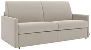 Kanapa 2-osobowa rozkładana typu express z tkaniny - Kolor: beżowy - Pow. spania: 120 cm - Materac 14 cm CALIFE