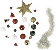 Zestaw ozdób świątecznych w różnych kolorach, 44 elementy
