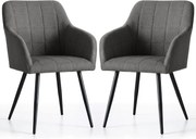 Zestaw 2 grafitowych krzeseł pikowanych C0-B79