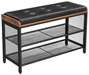 Loftowe Siedzisko Z 2 Półkami Do Przedpokoju D5-E97