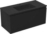 Mexen Orio szafka łazienkowa 100 cm z umywalką Otis, 1 szuflada, czarna mat - 91A10-10047-1-BF71-W18M71