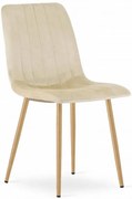 Jasnobeżowe krzesło welurowe nowoczesne N9-Z98