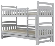 Łóżko piętrowe JULITA 160x80 białe drewniane trzyosobowe KOCOT KIDS