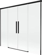 Mexen Rox parawan nawannowy 2-skrzydłowy rozsuwany 180 x 150 cm, transparent, czarny - 8C9-180-002-70-00