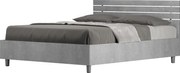 Łóżko wyposażone w stelaż z listwami z pojemnikiem 140x200 Prosty zagłówek z listwami cementu Ankel