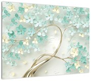 Obraz - Złote kwitnące drzewo (70x50 cm)