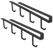 Zestaw: 2x Uchwyt na kubki do szafki, 4 haczyki, WENKO