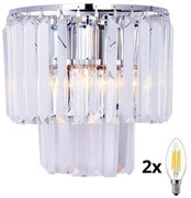 Brilagi - LED Kinkiet kryształowy MOZART 2xE14/40W/230V chrom błyszczący