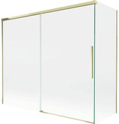 Mexen Rox parawan nawannowy 2-skrzydłowy rozsuwany 180 + 80 x 150 cm, transparent, złoty - 8C9-180-080-50-00