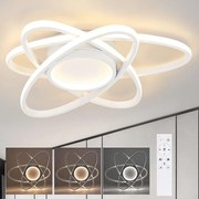 NETTLIFE nowoczesna lampa sufitowa LED z pilotem 77W z możliwością przyciemniania lampa kuchenna do salonu do sypialni kuchnia przedpokój biuro