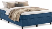 Niebieskie aksamitne łóżko z materacem 120x190 G5-F06