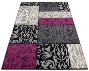 Dywan nowoczesny Luna Elements Patchwork Czarno-Fioletowy 140 cm x 200 cm