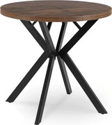 Stół Okrągły Rozkładany DORIAN 80-160 cm Dąb Rustykalny/Czarny Nowoczesny Loft