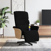 Czarny rozkładany fotel masujący z podnóżkiem, 6 punktów wibracji, obrót 360°, oddychająca tkanina i solidna rama