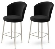 Zestaw krzeseł barowych Alte Black and Chrome, 2 szt., 2 szt.