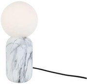 Biała lampa stołowa w dekorze marmuru Leitmotiv Gala, wys. 32 cm