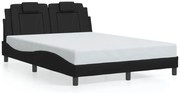Czarne podwójne łóżko z ekoskóry z led 140x200 M9-W30