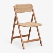 Składane Krzesło Ogrodowe Z Drewna Akacjowego Zayma Natural Colour & Blk Frame - Sklum