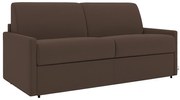 Kanapa 2-osobowa z ekspresowym mechanizmem rozkładania z tkaniny CALIFE - Kolor: brązowy - Miejsce do spania: 120 cm - Materac 22 cm z pamięcią kształtu