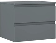 Mexen Orio szafka łazienkowa podumywalkowa 60 cm z blatem, 2 szuflady, grafit mat - 91A10-06047-2-BFFC66
