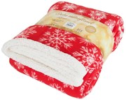 B.E.S. Petrovice Kocyk dla niemowląt BuffaloPłatki śniegu czerwony, 150 x 200 cm