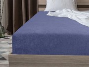 PrzytulneMieszkanie.pl Frotowe prześcieradło granatowe 90 x 200 cm